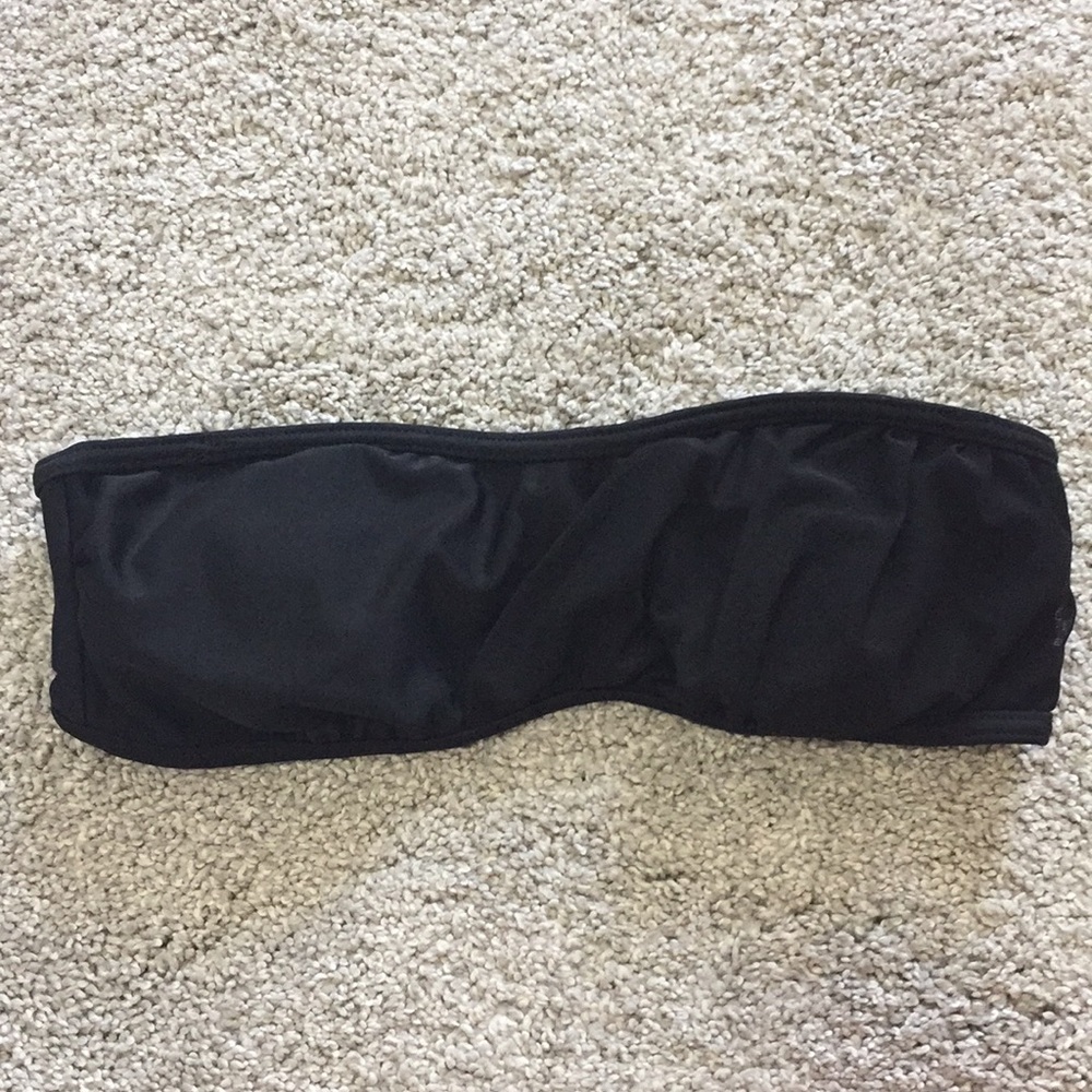 Black bandeau swim suit top